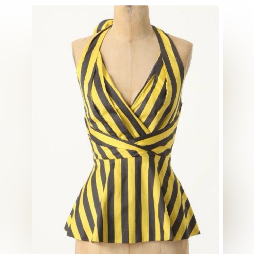 Anthropologie Odille halter peplum top sz 2 NWT